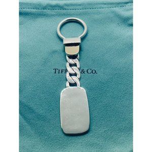 Authentic Tiffany & Co Cuban Link 925 750 Keyring Key Chain RARE